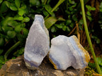 Natural Blue Lace Agate Geode Specimens x 6 From Nsanje, Malawi