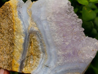 Natural Blue Lace Agate Geode Specimens x 6 From Nsanje, Malawi
