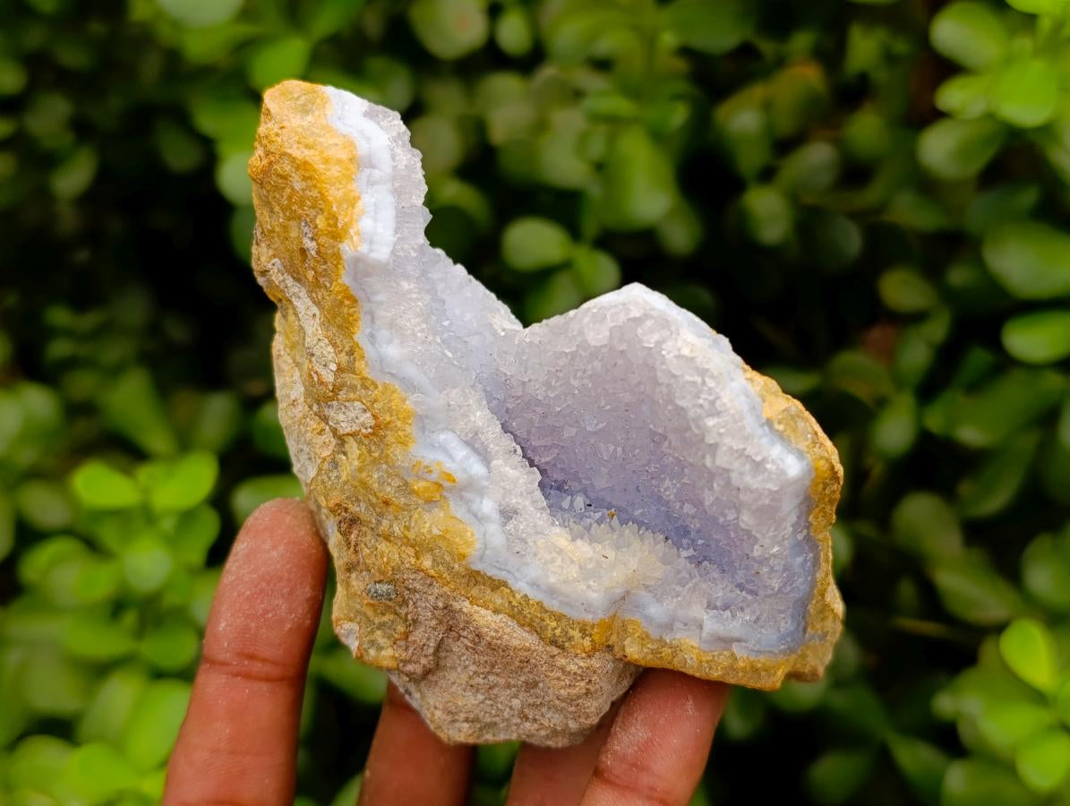 Natural Blue Lace Agate Geode Specimens x 6 From Nsanje, Malawi