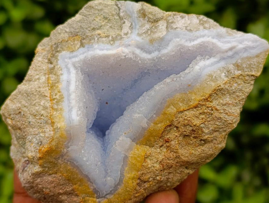 Natural Blue Lace Agate Geode Specimens x 6 From Nsanje, Malawi