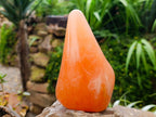 Polished Orange Twist Calcite Standing Free Forms x 2 From Maevantanana, Madagascar
