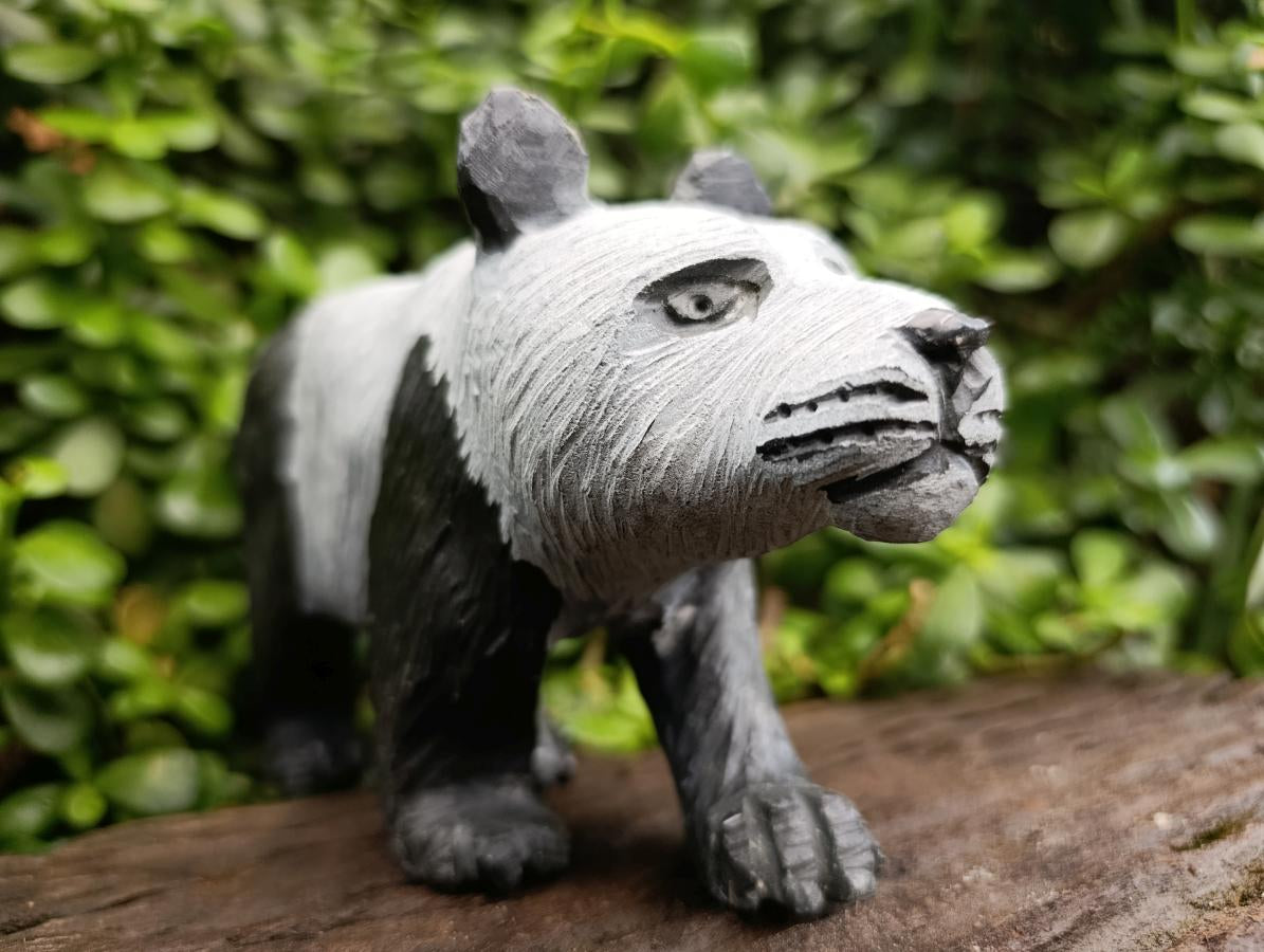 Hand Made Panda Soapstone Carving x 1 From Zimbabwe