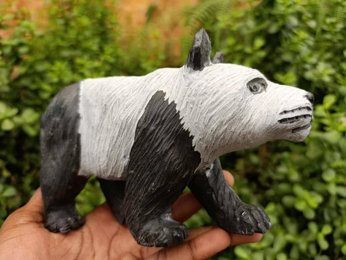 Hand Made Panda Soapstone Carving x 1 From Zimbabwe