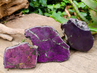 Polished On One Side Metallic Purpurite Slices x 6 From Erongo, Namibia