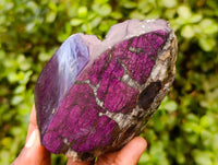 Polished On One Side Metallic Purpurite Slices x 6 From Erongo, Namibia