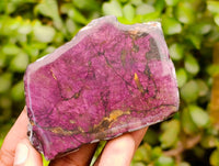 Polished On One Side Metallic Purpurite Slices x 6 From Erongo, Namibia