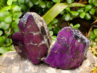 Polished On One Side Metallic Purpurite Slices x 6 From Erongo, Namibia