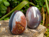 Polished Red Shashe River Agate Galets x 9 From Shashe River, Zimbabwe