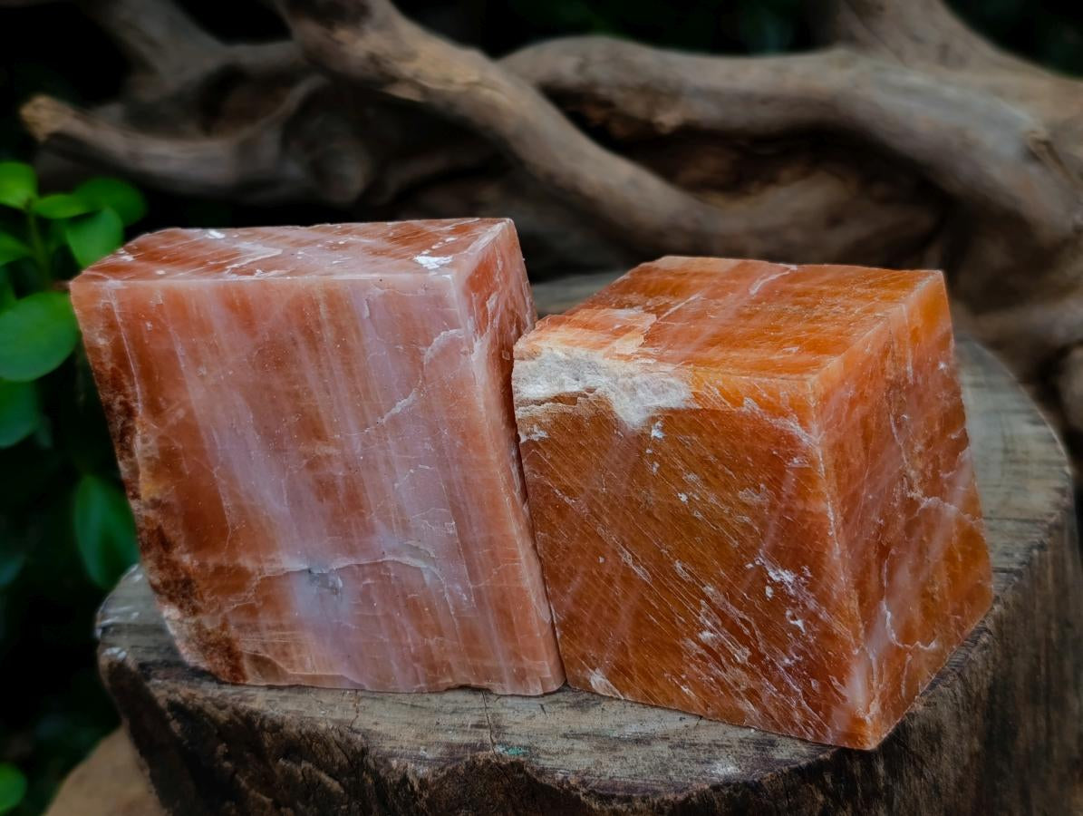 Natural Sunset Orange Calcite Specimens x 12 From Spitzkop, Namibia