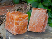 Natural Sunset Orange Calcite Specimens x 12 From Spitzkop, Namibia