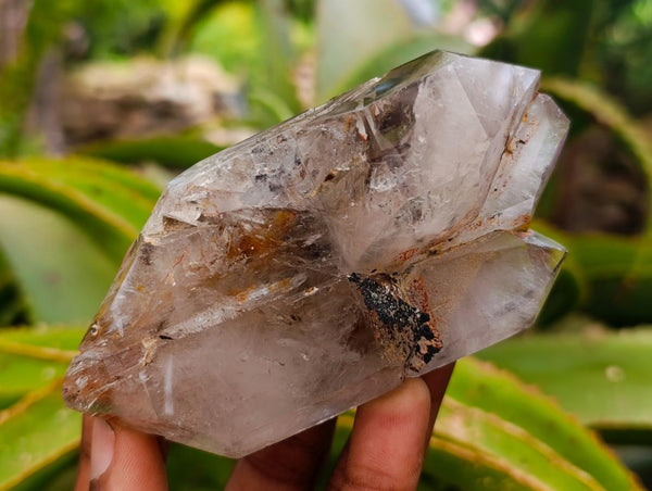 Polished Smokey Window Quartz Crystals with Mixed Formations x 6 From Madagascar