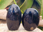 Polished Black Tourmalines with Mixed Formations x 4 From Madagascar