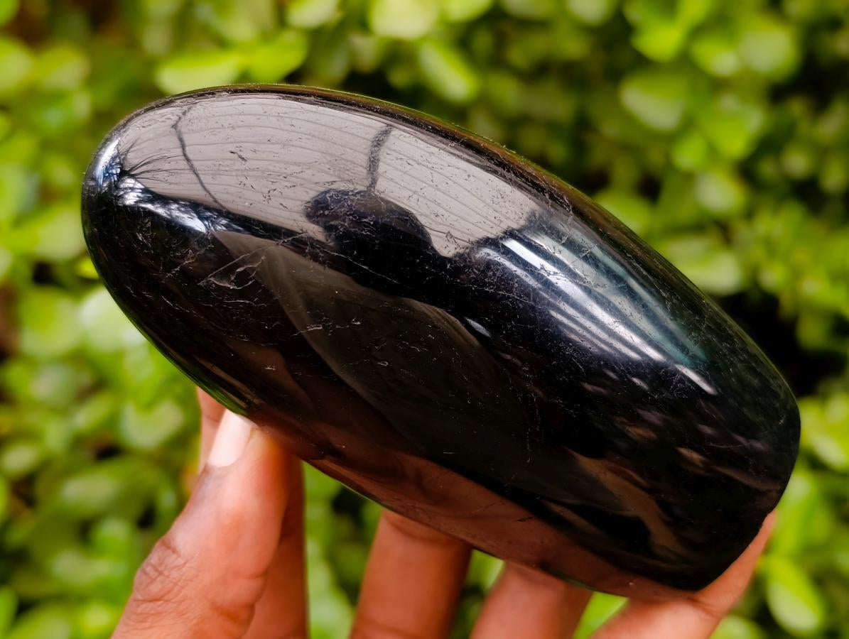 Polished Black Tourmalines with Mixed Formations x 4 From Madagascar