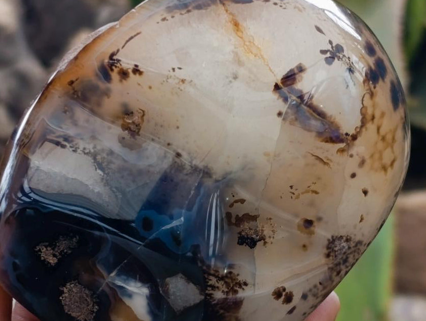 Polished Dendritic Agate Standing Nodules x 4 From Moralambo, Madagascar