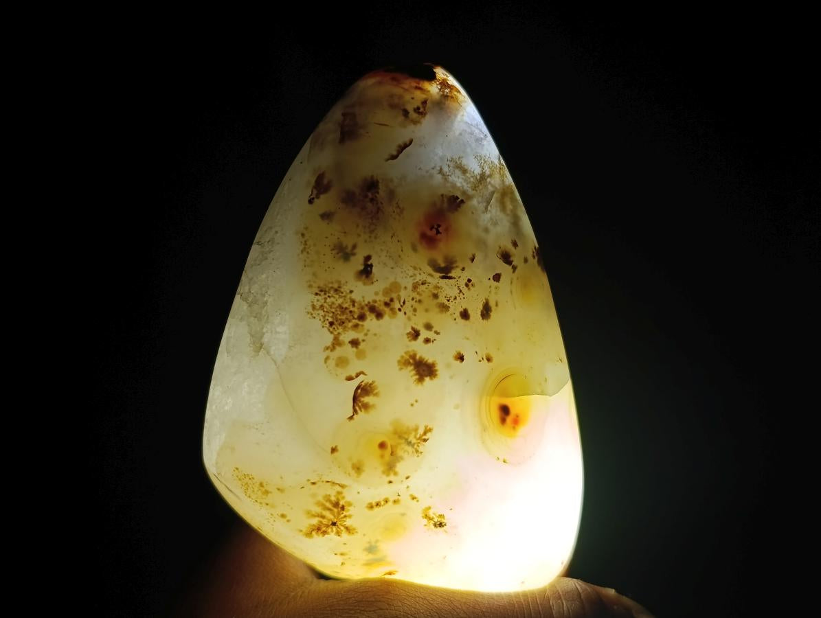 Polished Dendritic Agate Standing Nodules x 4 From Moralambo, Madagascar