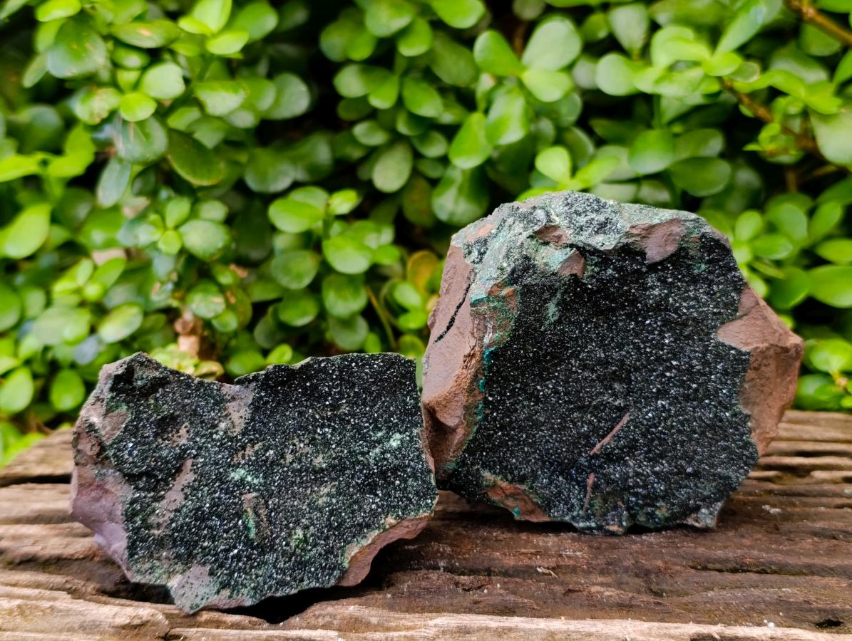 Natural Libethenite Crystals On Dolomite Matrix Specimens x 2 From Shituru, Congo