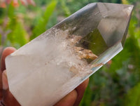 Polished Wispy Smokey Window Quartz Crystals x 6 From Anzojorabe, Madagascar