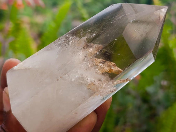 Polished Wispy Smokey Window Quartz Crystals x 6 From Anzojorabe, Madagascar