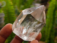 Polished Wispy Smokey Window Quartz Crystals x 6 From Anzojorabe, Madagascar