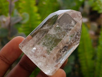Polished Wispy Smokey Window Quartz Crystals x 6 From Anzojorabe, Madagascar
