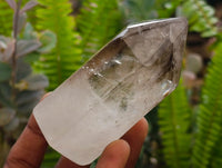 Polished Wispy Smokey Window Quartz Crystals x 6 From Anzojorabe, Madagascar