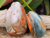 Polished On One Side Polychrome Jasper Nodules x 6 From NW Coast, Madagascar