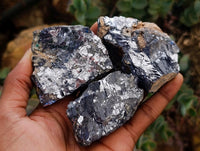 Natural Bright Silver Lead Galena Cobbed Specimens x 6 From Kaokoveld, Namibia