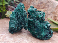 Natural Silky Malachite Specimens x 6 From Kasompe, Congo