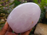 Polished Blue Rose Quartz Standing Free Form x 2 From Madagascar