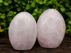 Polished Blue Rose Quartz Standing Free Form x 2 From Madagascar