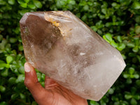 Polished XL Clear Smokey Window Crystal with Enhydro x 1 From Akansobe, Madagascar