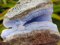 Natural Blue Lace Agate Geode Specimens x 3 From Nsanje, Malawi