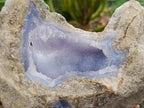 Natural Blue Lace Agate Geode Specimens x 3 From Nsanje, Malawi