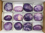 Polished Lepidolite Galets x 12 From Zimbabwe