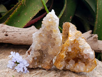 Natural Limonite Quartz Clusters x 5 From Solwezi, Zambia