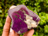 Polished On One Side Metallic Purpurite Pieces x 3 From Namibia