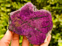 Polished On One Side Metallic Purpurite Pieces x 3 From Namibia
