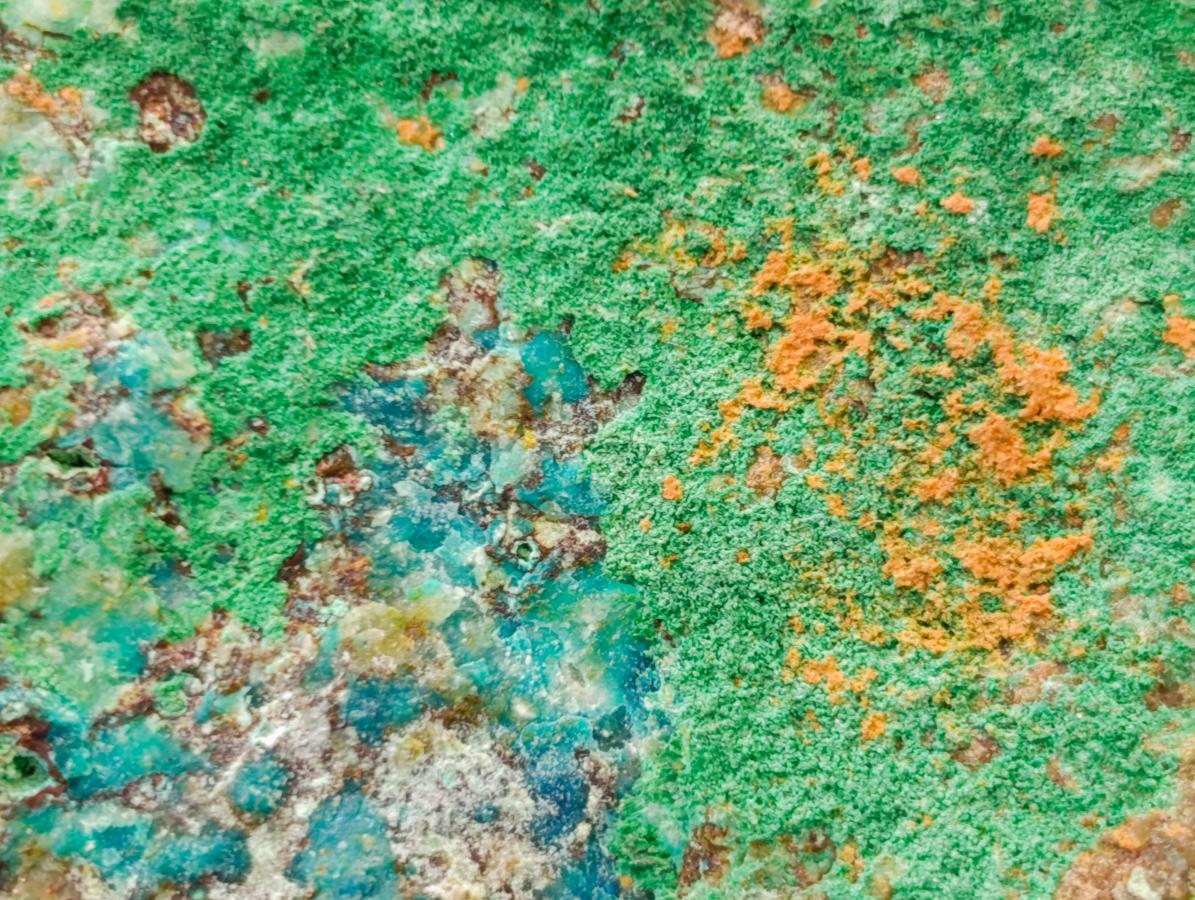 Natural Rough Shattuckite and Malachite Specimens x 6 From Kaokoveld, Namibia