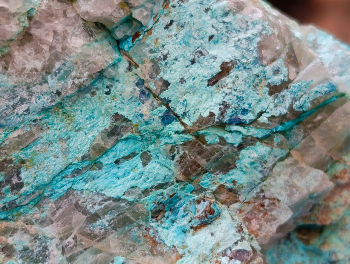Natural Rough Shattuckite and Malachite Specimens x 6 From Kaokoveld, Namibia