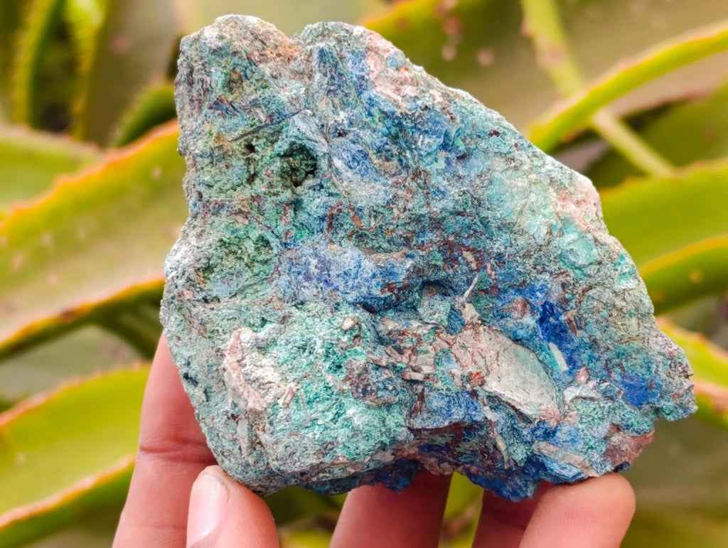 Natural Rough Shattuckite and Malachite Specimens x 6 From Kaokoveld, Namibia