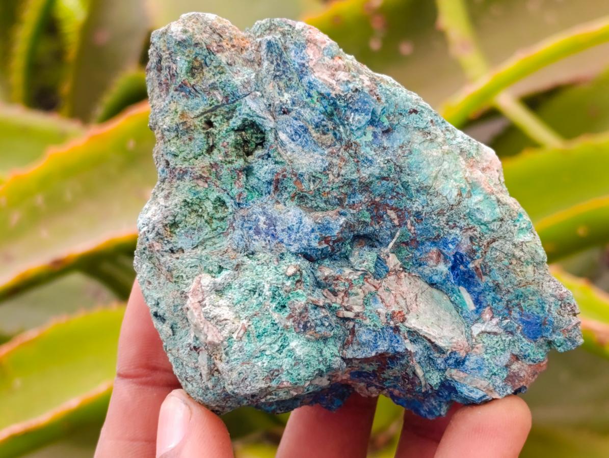 Natural Rough Shattuckite and Malachite Specimens x 6 From Kaokoveld, Namibia