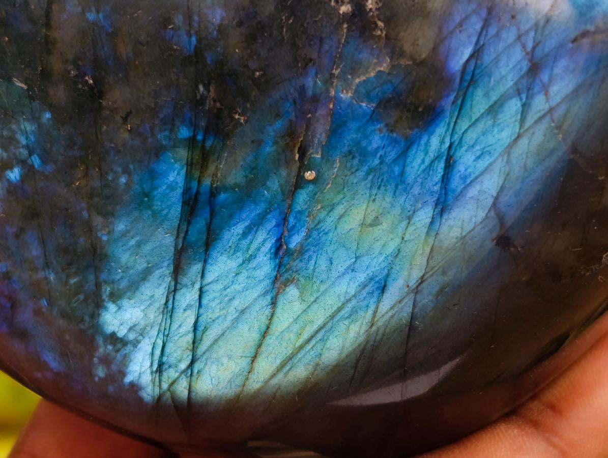 Polished Labradorite Standing Free Forms x 3 From Tulear, Madagascar