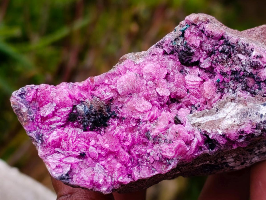 Natural Salrose Cobaltion Dolomite With Malachite And Heterogenite Specimens x 3 From Kakanda, Congo