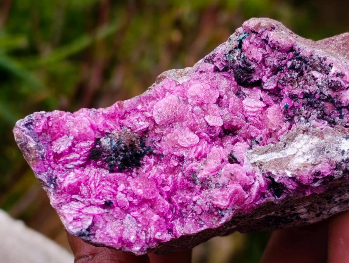 Natural Salrose Cobaltion Dolomite With Malachite And Heterogenite Specimens x 3 From Kakanda, Congo