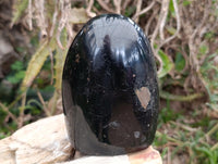 Polished Black Tourmaline Standing Free Forms x 3 From Madagascar