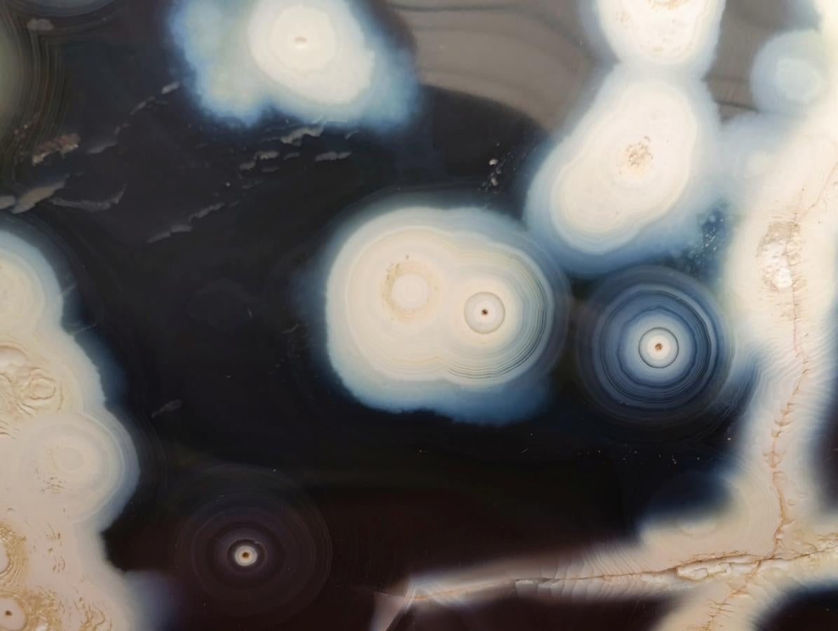 Polished Snow Orca Agate Standing Free Forms x 2 From West Coast, Madagascar