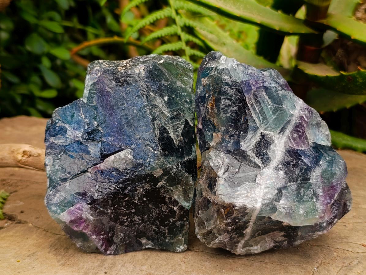 Natural Watermelon Fluorite Cobbed Specimens x 5 From Uis, Namibia