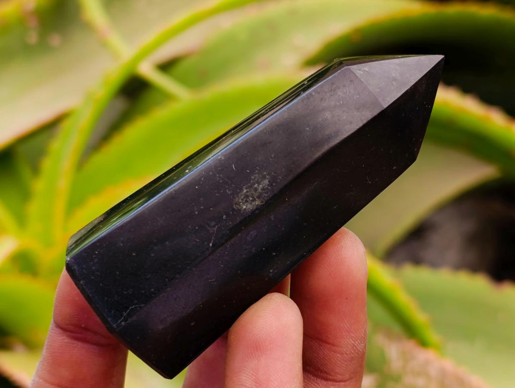 Polished Black Basalt Display Crystals x 12 From Madagascar