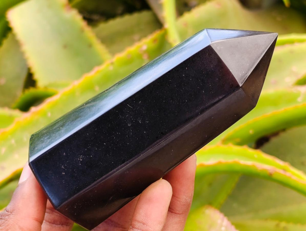 Polished Black Basalt Display Crystals x 12 From Madagascar