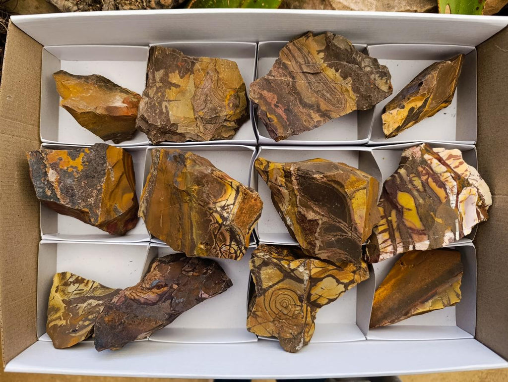 Natural Nguni Jasper Cobbed Specimens x 12 From Northern Cape, South Africa